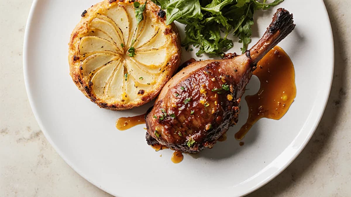 Duck Confit with Crispy Potato Galette