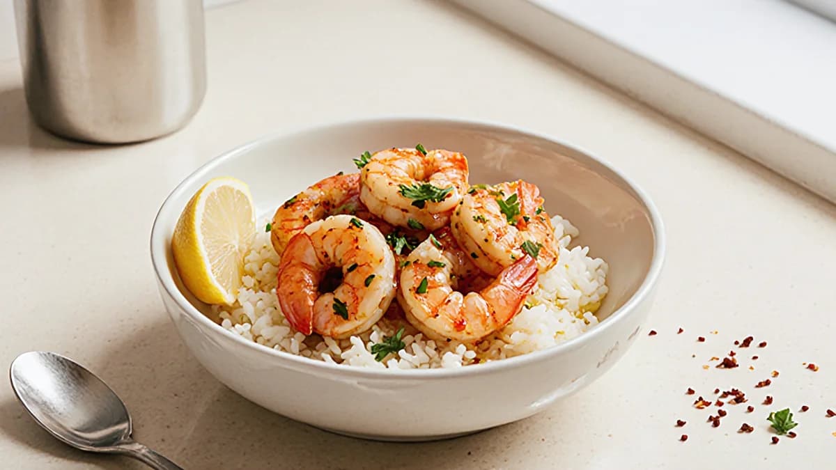 Garlic Butter Shrimp with Rice