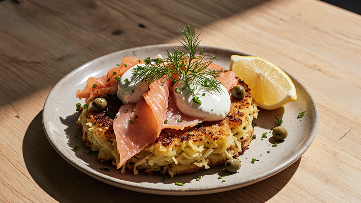 Crispy Potato Rösti with Smoked Salmon