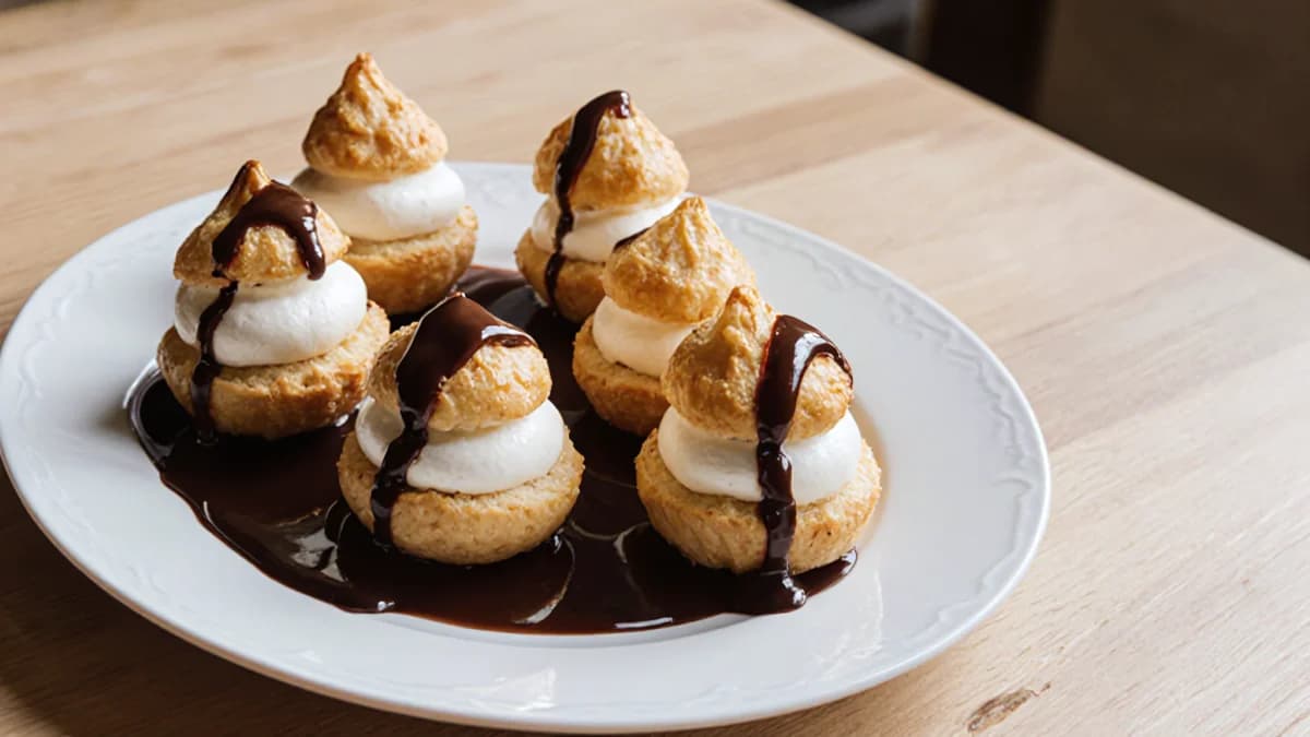 Profiteroles with Chocolate Sauce